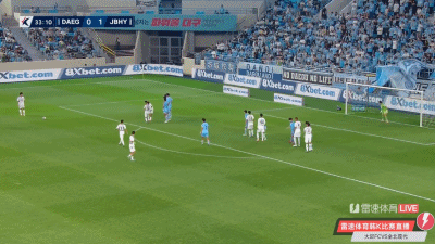 ⚽韩K联半场：黄载元乌龙送礼，奥罗伯破门，全北现代暂2-0领先大邱FC